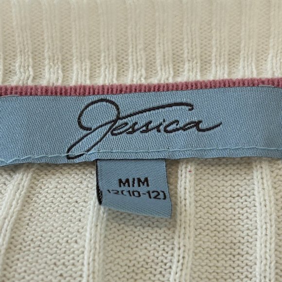 JESSICA White Cotton Cardigan With Pockets - Picture 3 of 5